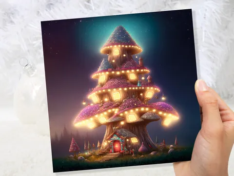 Fairytale Mushroom House Card - View 8