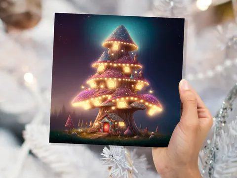 Fairytale Mushroom House Card - View 5