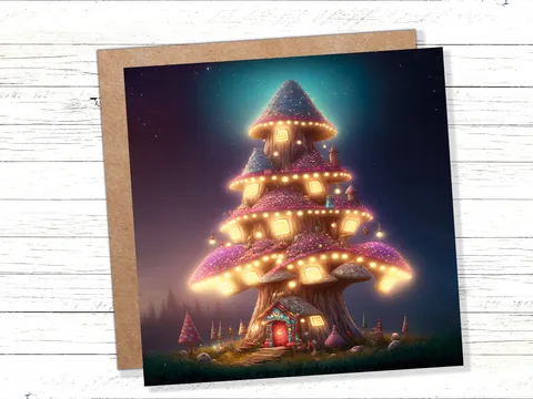 Fairytale Mushroom House Card - View 2