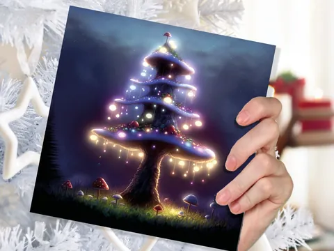 Magical Mushroom Tree House Card