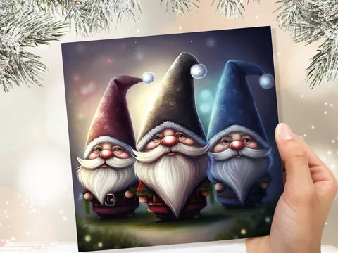 Glowing Gnomes Christmas Card