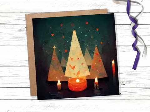 Candle Flame Christmas Tree Card - View 4