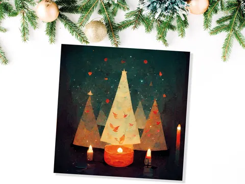 Candle Flame Christmas Tree Card - View 9