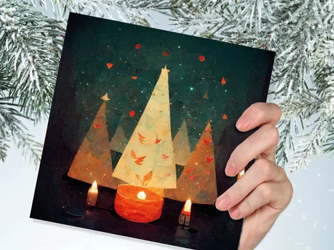 Candle Flame Christmas Tree Card - View 7