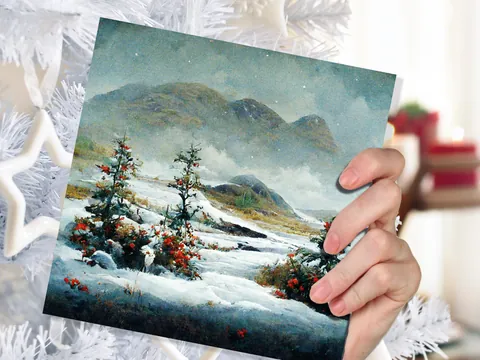 Snowy Scottish Mountain Landscape Card - View 5