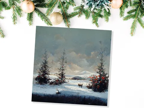 Snowy Highland Fir Trees Card - View 7