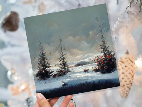 Snowy Highland Fir Trees Card - View 8