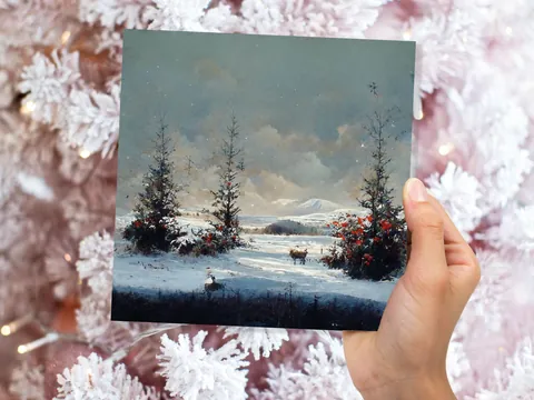 Snowy Highland Fir Trees Card - View 6