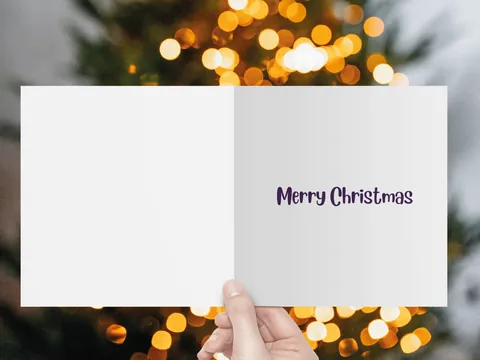 White Christmas Card – Snowy Trees - View 9