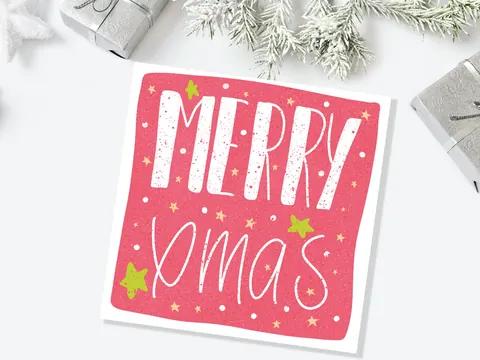 Merry Christmas Card – Red and Green - View 10
