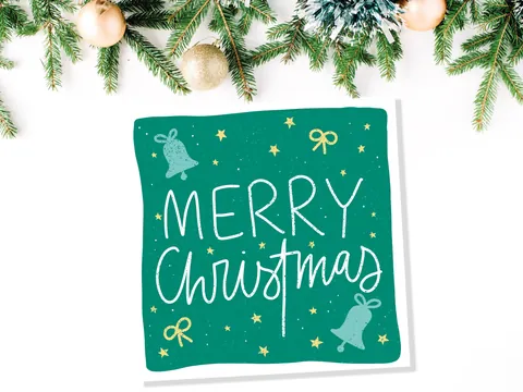 Merry Christmas Bells Card - View 8