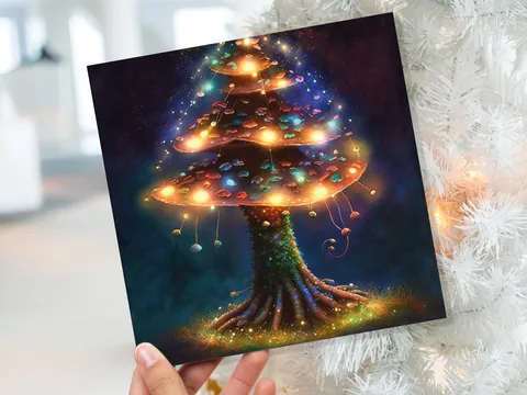 Jewelled Mushroom Tree Greeting Card - View 9