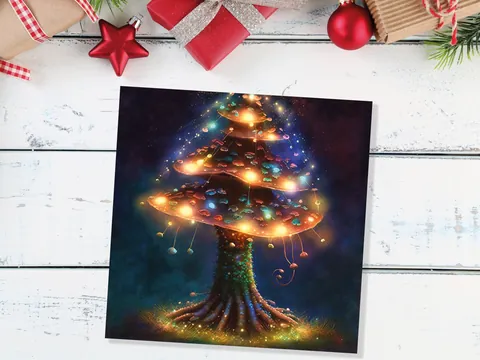Jewelled Mushroom Tree Greeting Card - View 8