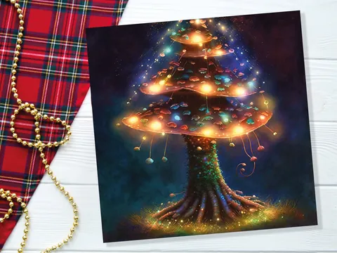 Jewelled Mushroom Tree Greeting Card - View 5