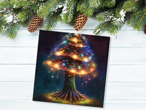 Jewelled Mushroom Tree Greeting Card - View 4