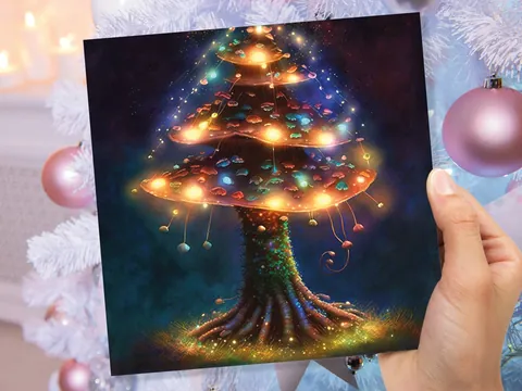 Jewelled Mushroom Tree Greeting Card - View 7