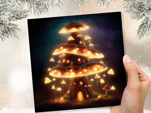 Fairycore Mushroom House Card – Golden - View 6