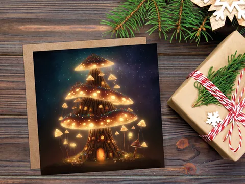Fairycore Mushroom House Card – Golden - View 8