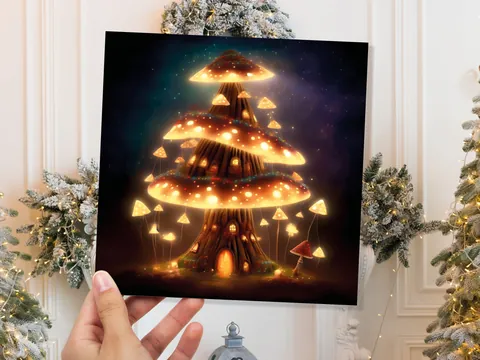 Fairycore Mushroom House Card – Golden - View 9