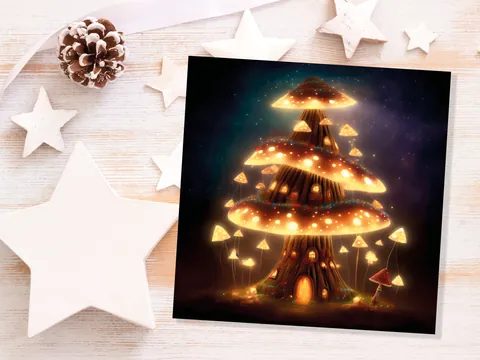 Fairycore Mushroom House Card – Golden - View 5