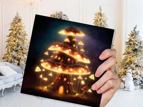 Fairycore Mushroom House Card – Golden - View 7