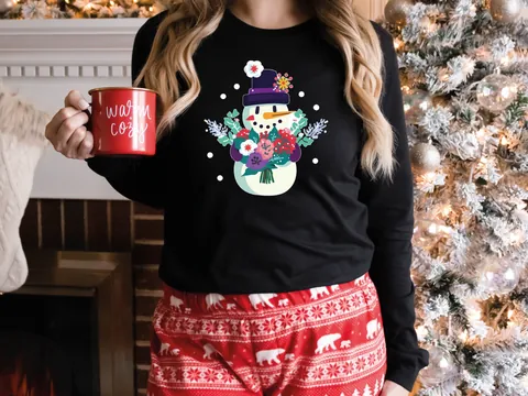 Floral Snowman Christmas Jumper - View 7