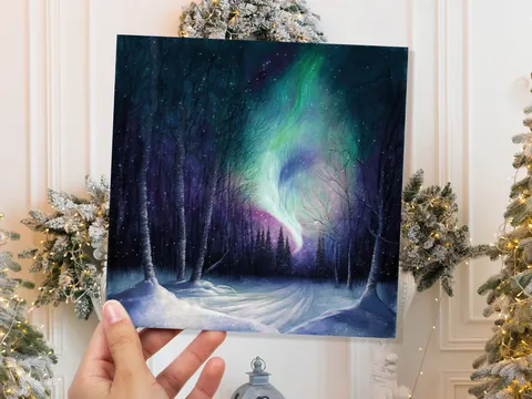 Northern Lights Thank You Card – Swirl - View 2