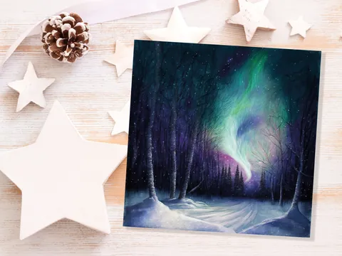 Northern Lights Thank You Card – Swirl - View 8