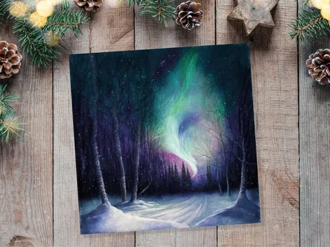 Northern Lights Thank You Card – Swirl - View 6