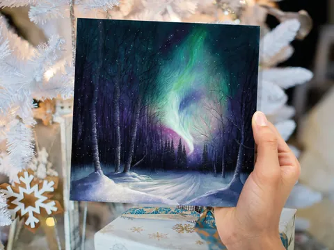 Northern Lights Thank You Card – Swirl - View 3