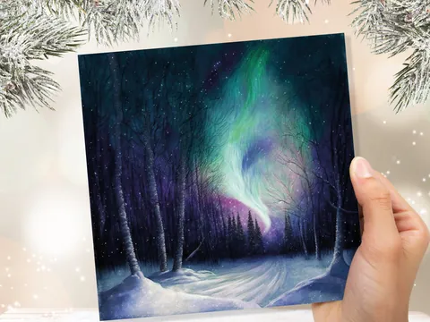 Northern Lights Thank You Card – Swirl - View 7