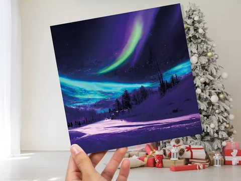 Northern Lights Card – Green Polar Sky - View 9
