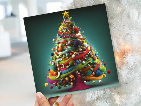 Crochet & Knitting Christmas Tree Card - View 9