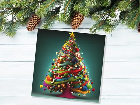 Crochet & Knitting Christmas Tree Card - View 4