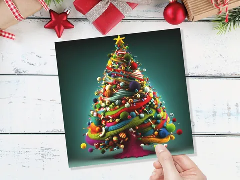 Crochet & Knitting Christmas Tree Card - View 8