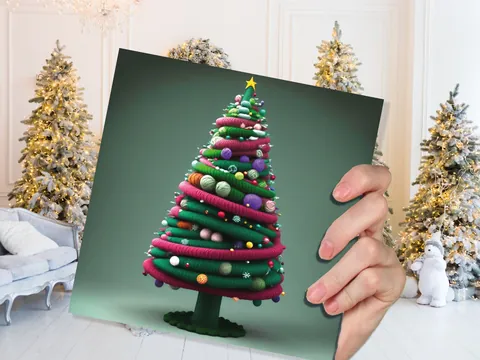Knitters Christmas Tree Card Knitted Knitting Crocheters Yarn Wool Crafters Crafting Unusual Crafts Trees Xmas Cards For Family Friends 2026