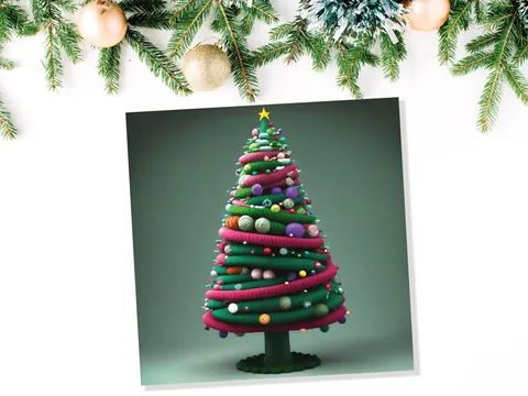 Knitters Christmas Tree Card Knitted Knitting Crocheters Yarn Wool Crafters Crafting Unusual Crafts Trees Xmas Cards For Family Friends 2026 - View 8