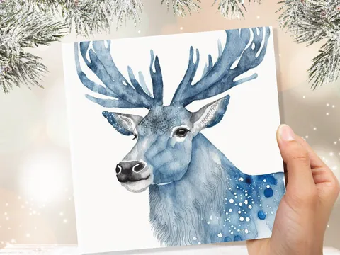 Watercolour Deer Card