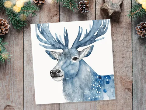 Watercolour Deer Card - View 7