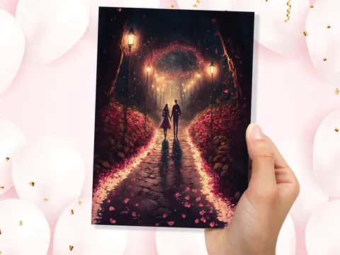 Glowing Heart Garden Anniversary Card - View 6