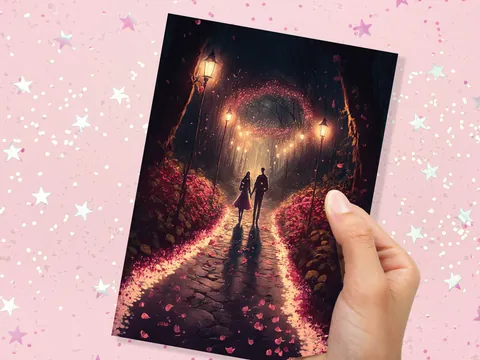 Glowing Heart Garden Anniversary Card - View 9