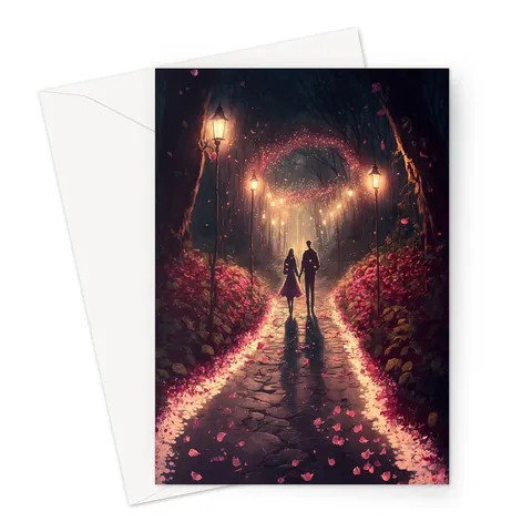 Glowing Heart Garden Anniversary Card - View 2