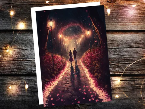 Glowing Heart Garden Anniversary Card - View 8