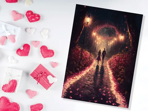 Glowing Heart Garden Anniversary Card - View 7