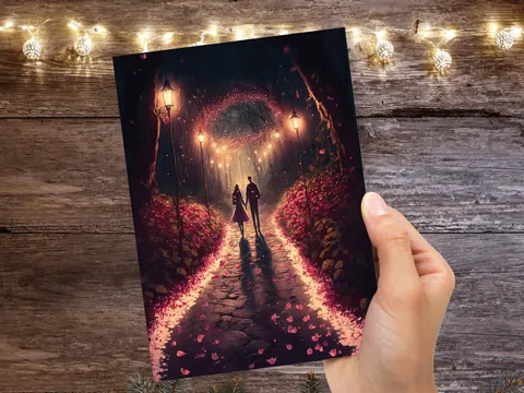 Glowing Heart Garden Anniversary Card - View 10