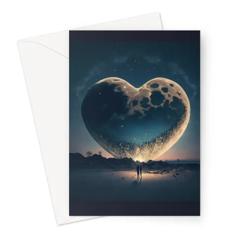Heart-Shaped Moon Anniversary Card - View 3