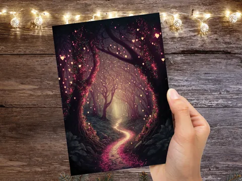 Whimsical Lights Garden Anniversary Card