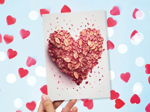 Pink Valentines Heart Card - View 3