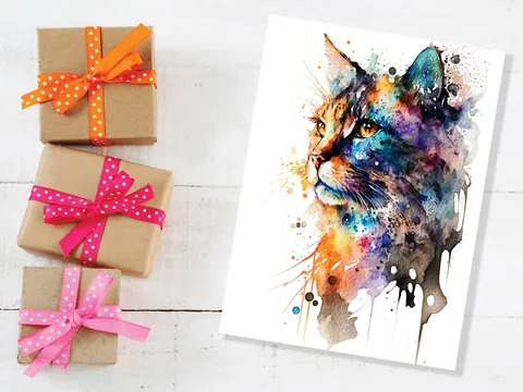 Abstract Cat Card - View 5