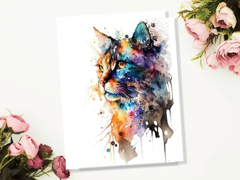 Abstract Cat Card - View 4